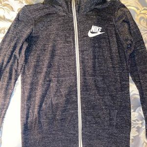 Grey Nike Zip Up Hoodie